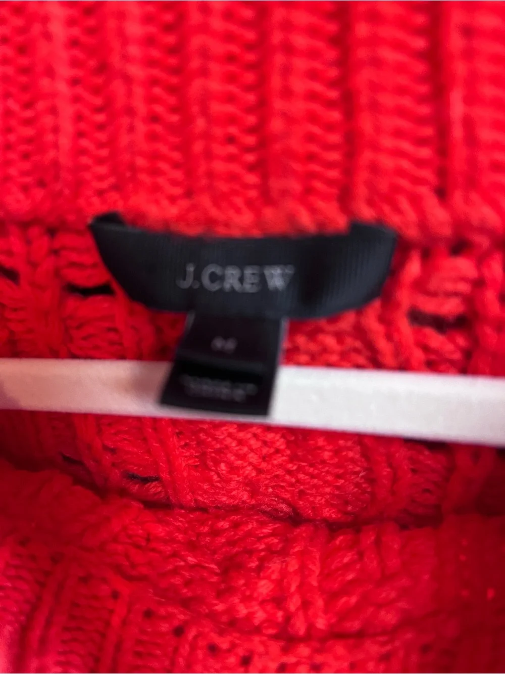 J. CREW Orange/Red Cable Knit Preppy Coastal Crewneck Sweater, M